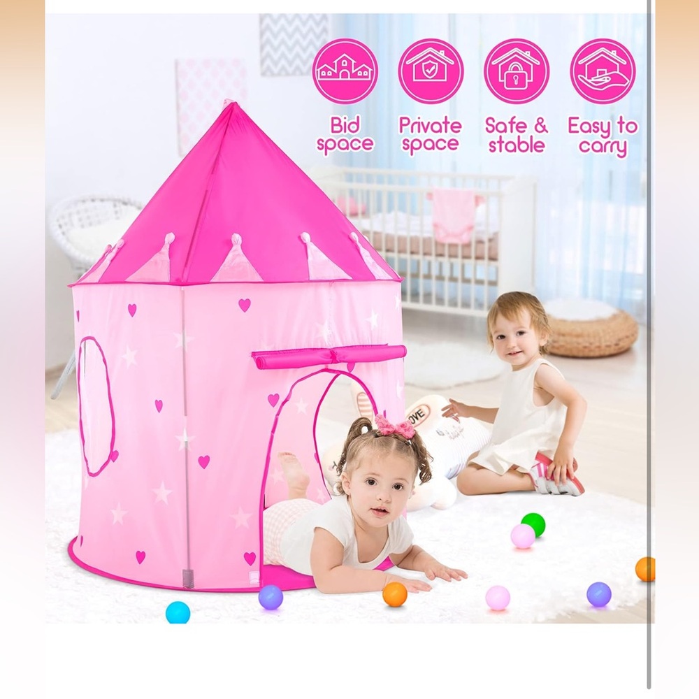 Pink Princess Castle Play Tent for Kids